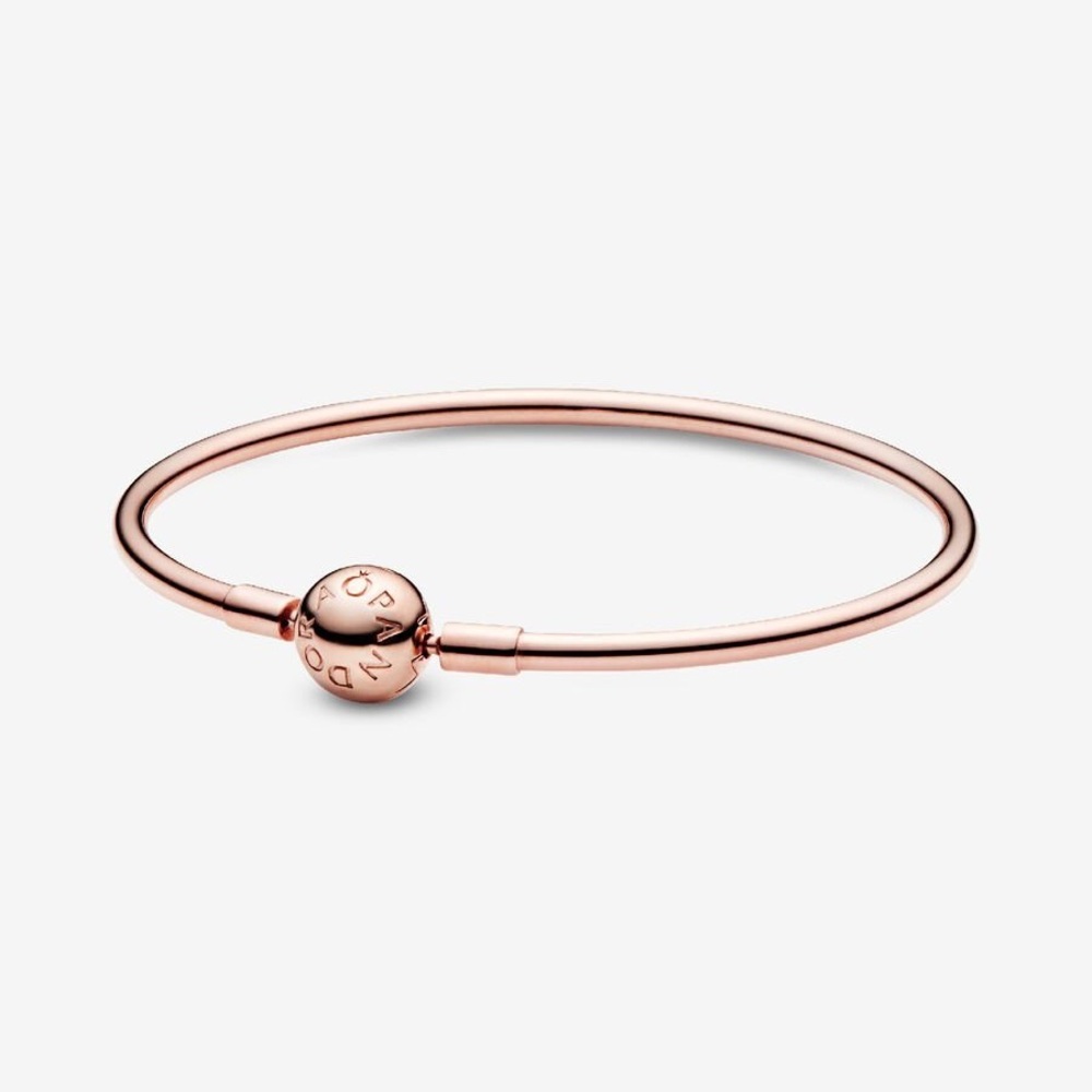 Pandora Rose Gold Bangle Bracelet 8.3 Inches